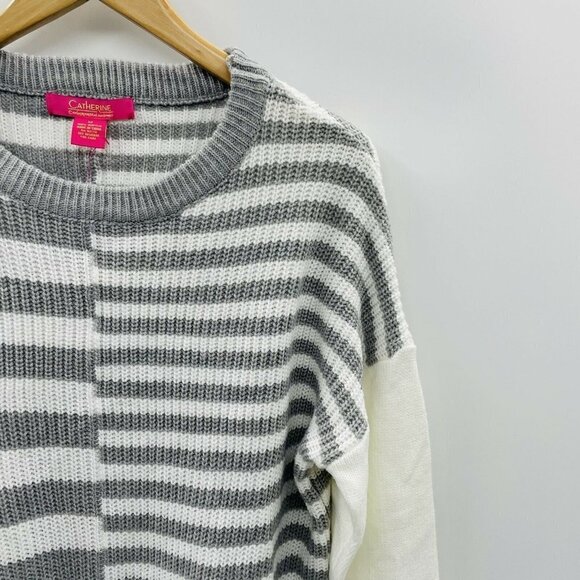 Catherine Malandrino Womens Size Medium Color Block Striped Pullover Sweater - Picture 4 of 8